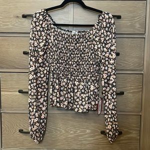 Floral Peplum Top by White Birch
